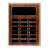 18 Cherry Finish Completed Perpetual Plaque with 12 Plates - Custom Engraved Plaque