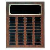 36 Cherry Finish Completed Perpetual Plaque with 12 Plates - Custom Engraved Plaque