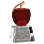6" Red Crystal Apple with Clear Base