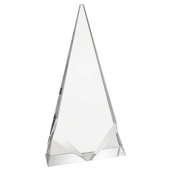 A 5" x 9 1/2" Crystal Triangle Two Front Bevels