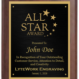 Cherry Finish Plaque - Custom Engraved Plaque