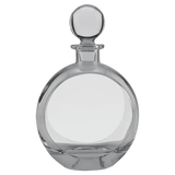 750ml Flat Round Glass Decanter Set with Four 10 oz. Rocks Glasses - Laser Engraved Premium Glass Award