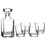 750 ML Square Glass Decanter with 4 Rocks 11 oz. Glasses/ - Laser Engraved Premium Glass Award