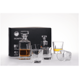 750 ML Square Glass Decanter with 4 Rocks 11 oz. Glasses/ - Laser Engraved Premium Glass Award