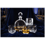 750ml Flat Round Glass Decanter Set with Four 10 oz. Rocks Glasses - Laser Engraved Premium Glass Award