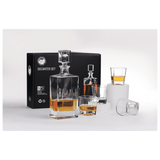 810ML Rectangle Glass Decanter with 4 8oz Rocks Glasses + - Laser Engraved Premium Glass Award