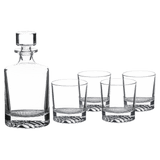 850ML Round Glass Decanter Set with 4 9oz. Rocks Glasses - Laser Engraved Premium Glass Award