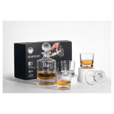 850ML Round Golf Glass Decanter with 4 9oz. Golf Rocks Glasses + - Laser Engraved Premium Glass Award