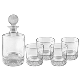 850ML Round Golf Glass Decanter with 4 9oz. Golf Rocks Glasses + - Laser Engraved Premium Glass Award