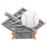 Baseball Diamond Plate Resin Trophy - Custom Engraved Award