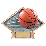 Basketball Diamond Plate Resin Trophy - Custom Engraved Award