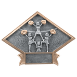 Cheer Diamond Plate Resin Trophy - Custom Engraved Award