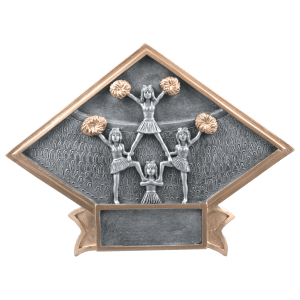 Cheer Diamond Plate Resin Trophy - Custom Engraved Award