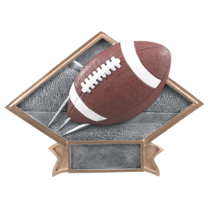 Football Diamond Plate Resin Trophy - Custom Engraved Award