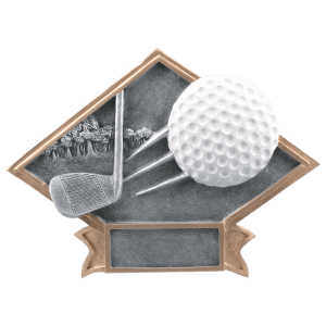Golf Diamond Plate Resin Trophy - Custom Engraved Award