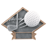Golf Diamond Plate Resin Trophy - Custom Engraved Award