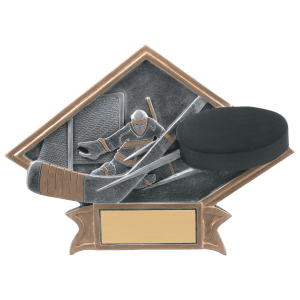 Hockey Diamond Plate Resin Trophy - Custom Engraved Award