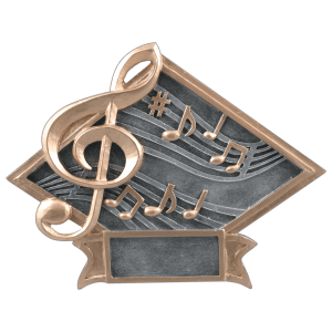 Music Diamond Plate Resin Trophy - Custom Engraved Award