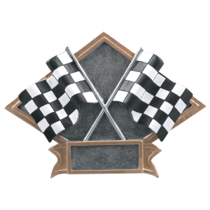 Racing Diamond Plate Resin Trophy - Custom Engraved Award