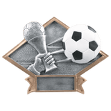 Soccer Diamond Plate Resin Trophy - Custom Engraved Award