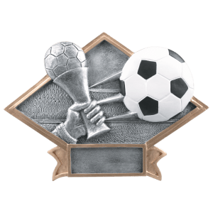 Soccer Diamond Plate Resin Trophy - Custom Engraved Award