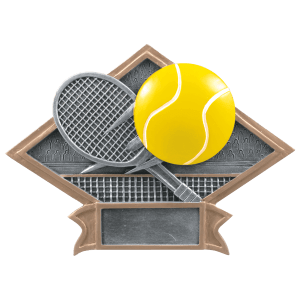 Tennis Diamond Plate Resin Trophy - Custom Engraved Award