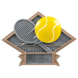 Tennis Diamond Plate Resin Trophy - Custom Engraved Award