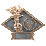 Victory Torch Diamond Plate Resin Trophy - Custom Engraved Award