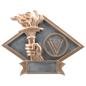 Victory Torch Diamond Plate Resin Trophy - Custom Engraved Award