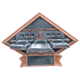 Car Show - 50's Theme Diamond Plate Resin Trophy - Custom Engraved Award