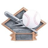 Baseball Diamond Plate Resin Trophy - Custom Engraved Award