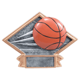 Basketball Diamond Plate Resin Trophy - Custom Engraved Award