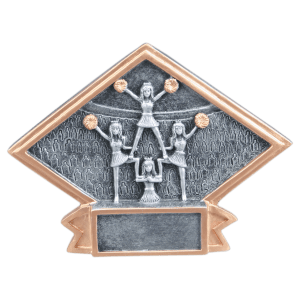 Cheer Diamond Plate Resin Trophy - Custom Engraved Award