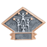 Cheer Diamond Plate Resin Trophy - Custom Engraved Award