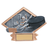 Hockey Diamond Plate Resin Trophy - Custom Engraved Award