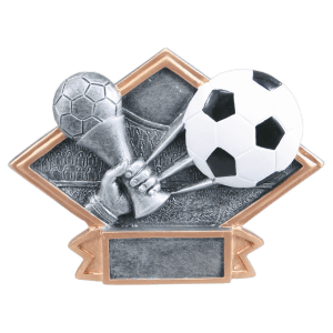 Soccer Diamond Plate Resin Trophy - Custom Engraved Award