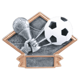 Soccer Diamond Plate Resin Trophy - Custom Engraved Award