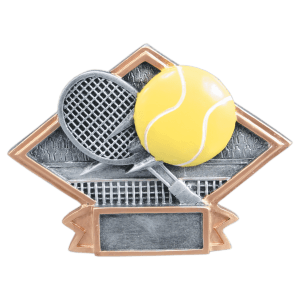 Tennis Diamond Plate Resin Trophy - Custom Engraved Award