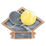 Tennis Diamond Plate Resin Trophy - Custom Engraved Award