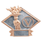 Victory Torch Diamond Plate Resin Trophy - Custom Engraved Award