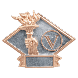 Victory Torch Diamond Plate Resin Trophy - Custom Engraved Award