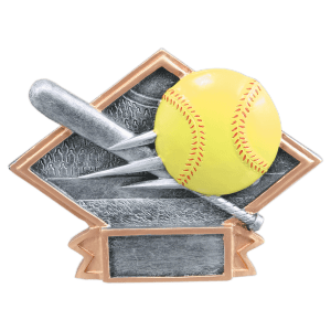 Softball Diamond Plate Resin Trophy - Custom Engraved Award