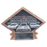 Car Show - 50's Theme Diamond Plate Resin Trophy - Custom Engraved Award