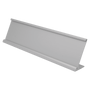 A Satin Silver 2" x 8" Aluminum Desk Holder Fits 1/16" Thick Plastic Insert