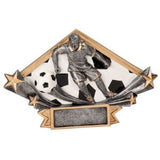 Soccer Diamond Star Resin Plate Trophy - Custom Engraved Award