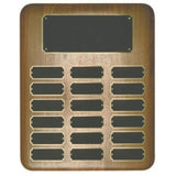 18 Genuine Walnut Completed Perpetual Plaque - Custom Engraved Plaque