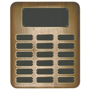 18 Genuine Walnut Completed Perpetual Plaque - Custom Engraved Plaque