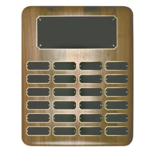 24 Genuine Walnut Completed Perpetual Plaque - Custom Engraved Plaque