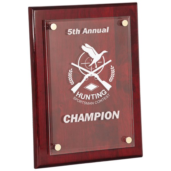 Custom Engraved Piano Finish Floating Acrylic Plaque - Premium Corporate Award - LyteWork