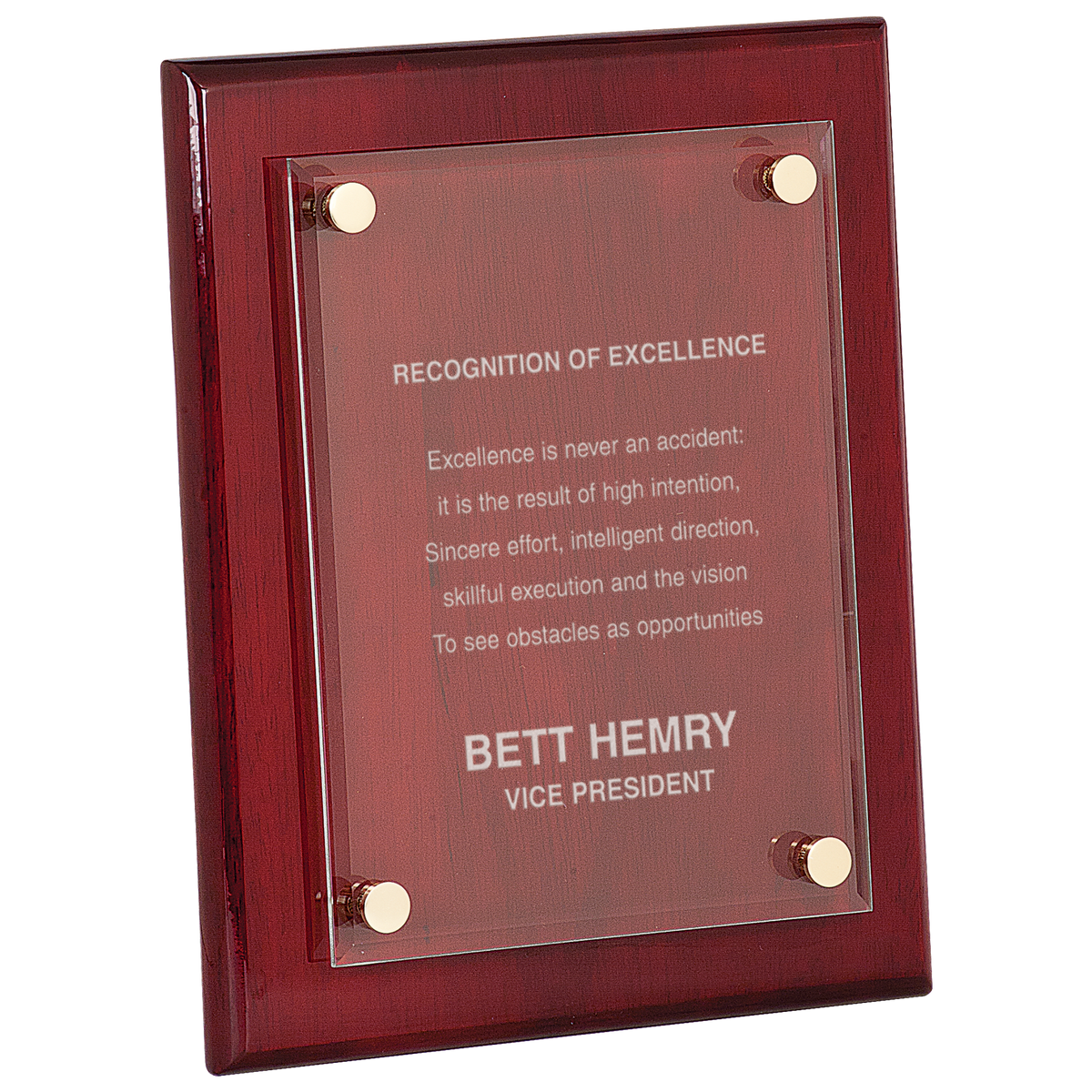 Custom Engraved Piano Finish Floating Acrylic Plaque - Premium Corporate Award - LyteWork